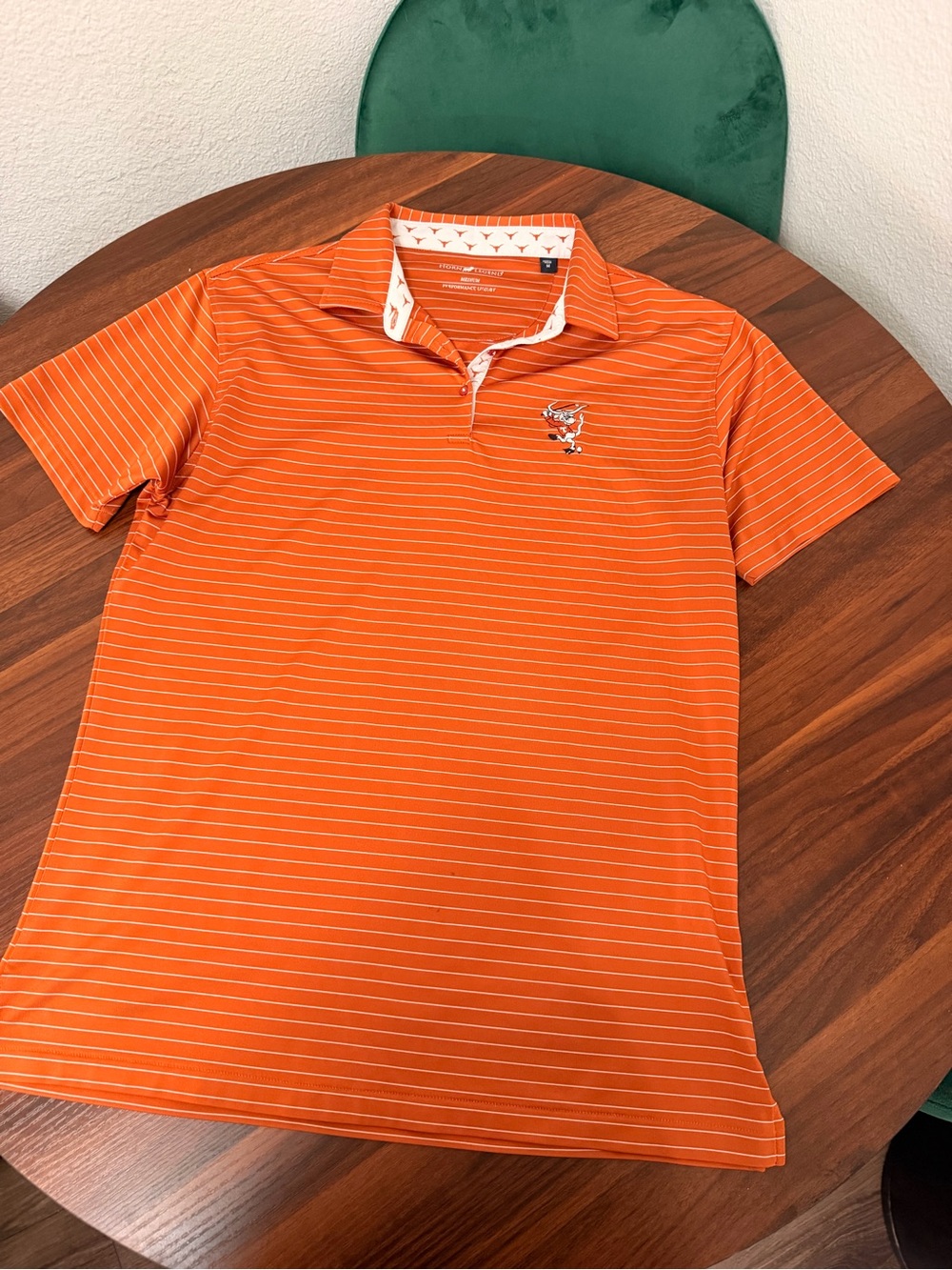 Orange Striped Polo Shirt - Casual Short Sleeve